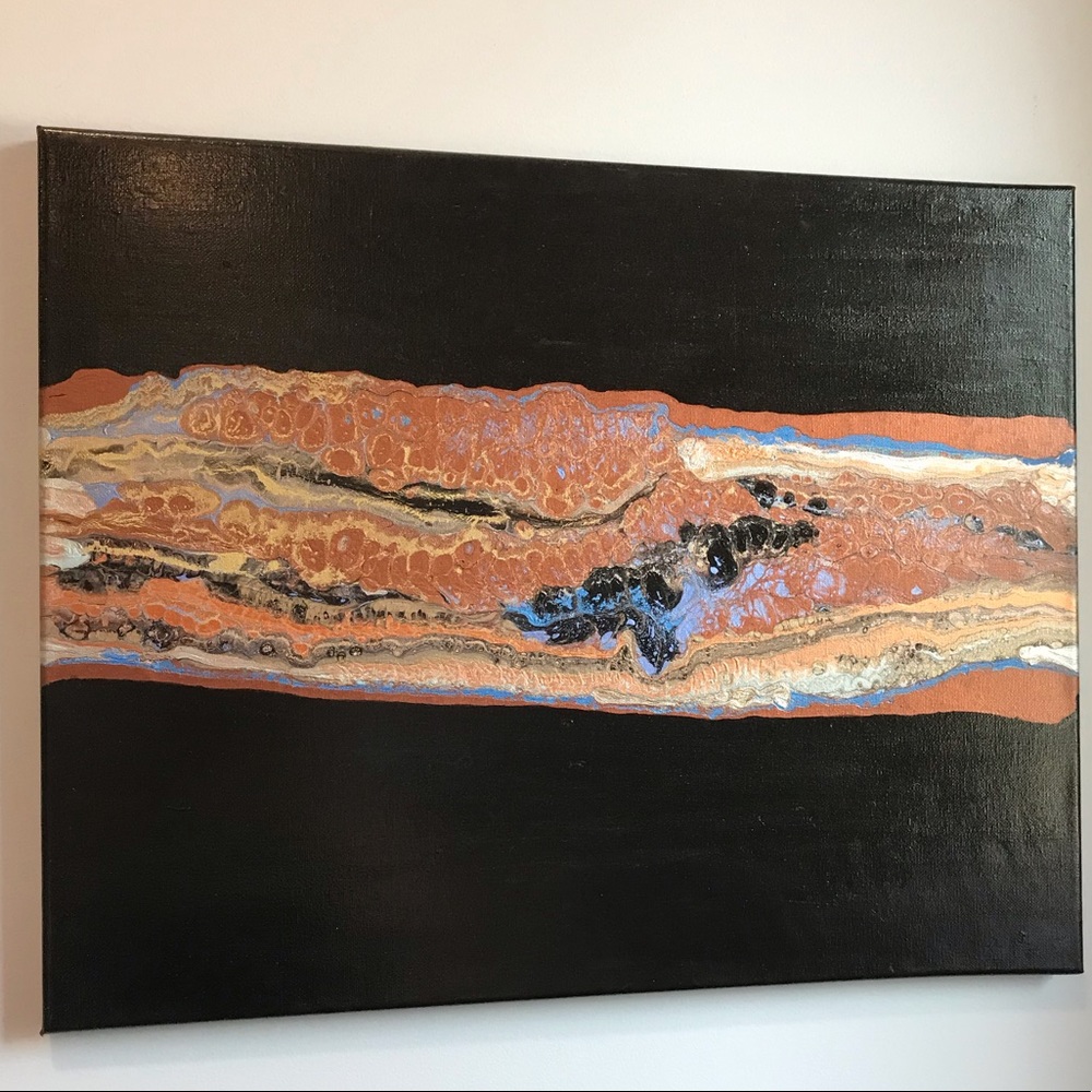 Signed original abstract geode artwork 16 x 20